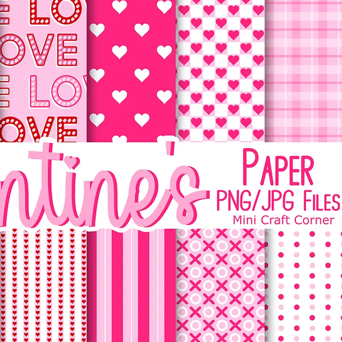 Valentine's Day digital papers